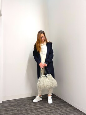 「ARMANI EXCHANGE（アルマーニエクスチェンジ）のアイテム（チェスターコート）」を使った、N.honさん（レディース・163cm）の秋コーディネート