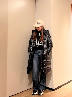 「ARMANI EXCHANGE（アルマーニエクスチェンジ）のアイテム（ダウンジャケット/コート）」を使った、N.honさん（レディース・163cm）の冬コーディネート
