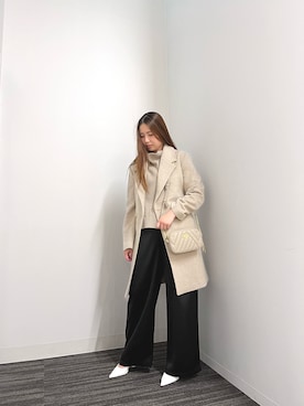 「ARMANI EXCHANGE（アルマーニエクスチェンジ）のアイテム（チェスターコート）」を使った、N.honさん（レディース・163cm）の秋コーディネート