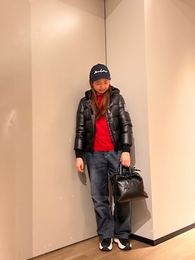 「ARMANI EXCHANGE（アルマーニエクスチェンジ）のアイテム（ダウンジャケット/コート）」を使った、N.honさん（レディース・163cm）の冬コーディネート