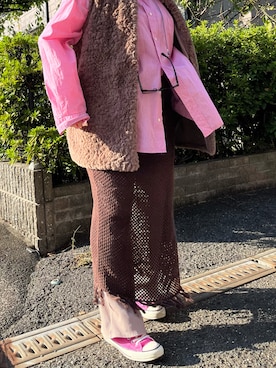 「アイテム（ダウンベスト）」を使った、rihoho97さん（レディース・159cm・20代）の秋コーディネート