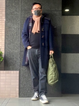 「アイテム（ダッフルコート）」を使った、フラッシュさん（メンズ・170cm）の冬コーディネート