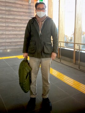 「アイテム（その他アウター、グリーン系）」を使った、フラッシュさん（メンズ・170cm）の冬コーディネート