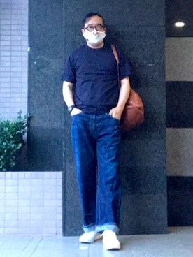 「JOHN SMEDLEY（ジョンスメドレー）のアイテム（Tシャツ/カットソー）」を使った、フラッシュさん（メンズ・170cm）の夏コーディネート