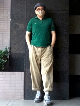 「weac.（ウィークス）のアイテム（ハンチング/ベレー帽）」を使った、フラッシュさん（メンズ・170cm）の夏コーディネート