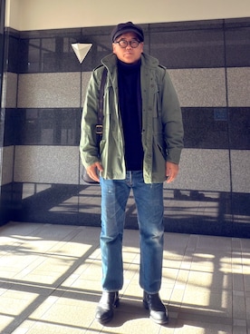 「MOSCOT（モスコット）のアイテム」を使った、フラッシュさん（メンズ・170cm）の冬コーディネート