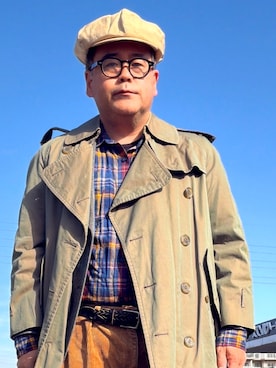 「アイテム（ハンチング/ベレー帽）」を使った、フラッシュさん（メンズ・170cm）の冬コーディネート