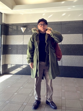 「MOSCOT（モスコット）のアイテム」を使った、フラッシュさん（メンズ・170cm）の冬コーディネート