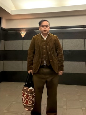 「アイテム（スーツセット）」を使った、フラッシュさん（メンズ・170cm）の冬コーディネート