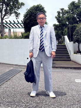 「Herve Chapelier（エルベシャプリエ）のアイテム」を使った、フラッシュさん（メンズ・170cm）の夏コーディネート