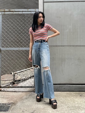 「162センチ」｜AKARIさん（レディース・162cm）の夏コーディネート