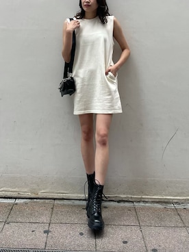 「ワークブーツ」｜AKARIさん（レディース・162cm）の夏コーディネート