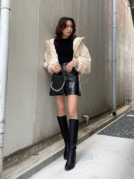 「162cm」｜「アイテム（ブルゾン）」を使った、AKARIさん（レディース・162cm）の秋コーディネート