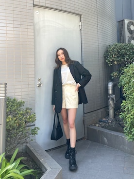 「スクエアトゥ」｜「アイテム（スウェット）」を使った、AKARIさん（レディース・162cm）の冬コーディネート