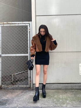 「162cm」｜「アイテム（ブルゾン）」を使った、AKARIさん（レディース・162cm）の秋コーディネート