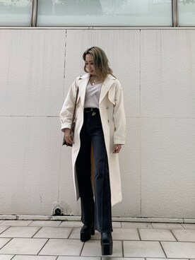 「厚底」｜「アイテム（その他アウター）」を使った、AKARIさん（レディース・162cm）の秋コーディネート