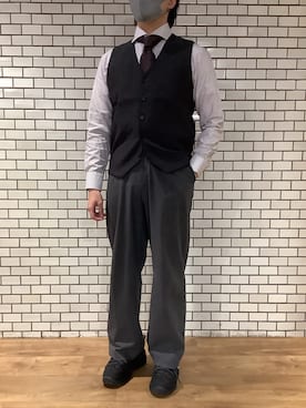 「アイテム（ビジネスシャツ）」を使った、BRICK HOUSE by Tokyo Shirts 新宿サブナード店さん（メンズ・164cm）の秋コーディネート