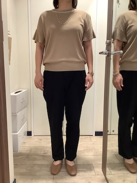 「ベージュ×ブラック」｜BRICK HOUSE by Tokyo Shirts 新宿サブナード店さん（レディース・162cm）の夏コーディネート