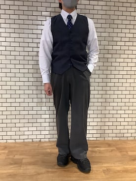「アイテム（ビジネスシャツ）」を使った、BRICK HOUSE by Tokyo Shirts 新宿サブナード店さん（メンズ・164cm）の秋コーディネート