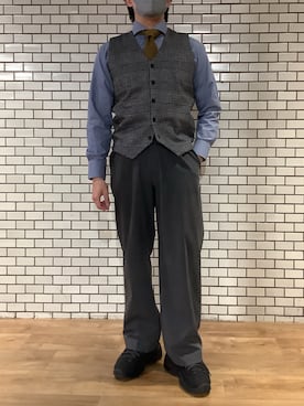 「アイテム（ビジネスシャツ）」を使った、BRICK HOUSE by Tokyo Shirts 新宿サブナード店さん（メンズ・164cm）の秋コーディネート