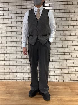 「アイテム（ビジネスシャツ）」を使った、BRICK HOUSE by Tokyo Shirts 新宿サブナード店さん（メンズ・164cm）の秋コーディネート