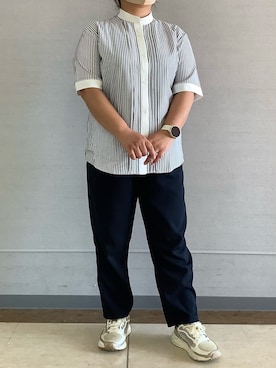 「オフィスカジュアル」｜BRICK HOUSE シャツ工房 長崎夢彩都店さん（レディース・145cm）の夏コーディネート