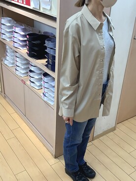 「ジーンズコーデ」｜「アイテム（トップス）」を使った、BRICK HOUSE シャツ工房 長崎夢彩都店さん（レディース・154cm）の秋コーディネート