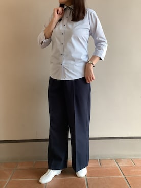 「BRICK HOUSE by TOKYO SHIRT（ブリックハウス）のアイテム」を使った、BRICK HOUSE シャツ工房 長崎夢彩都店さん（レディース・162cm）の夏コーディネート