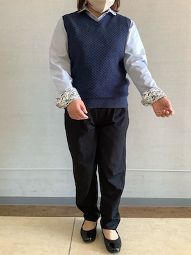 「TOKYO SHIRTS（トウキョウシャツ）のアイテム（ビジネスシャツ）」を使った、BRICK HOUSE シャツ工房 長崎夢彩都店さん（レディース・145cm）の春コーディネート