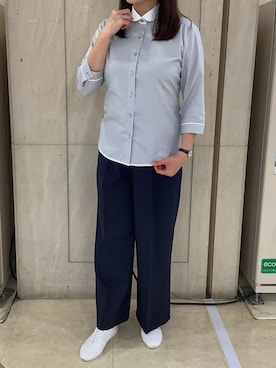 「東京シャツ」｜BRICK HOUSE シャツ工房 長崎夢彩都店さん（レディース・162cm）の春コーディネート