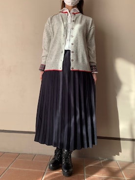 「アイテム（ビジネスシャツ）」を使った、BRICK HOUSE シャツ工房 長崎夢彩都店さん（レディース・158cm）の秋コーディネート