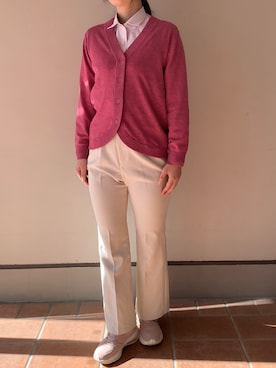 「アイテム（ビジネスシャツ）」を使った、BRICK HOUSE シャツ工房 長崎夢彩都店さん（レディース・170cm）の秋コーディネート