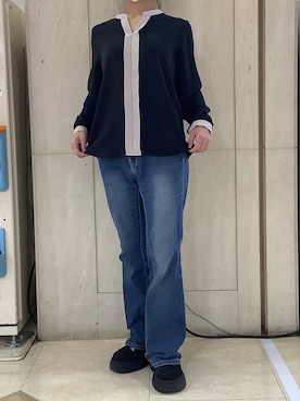 「BRICK HOUSE by Tokyo Shirts」｜BRICK HOUSE シャツ工房 長崎夢彩都店さん（レディース・158cm）の春コーディネート