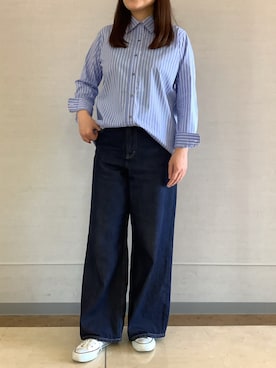 「BRICK HOUSE by TOKYO SHIRT（ブリックハウス）のアイテム」を使った、BRICK HOUSE シャツ工房 長崎夢彩都店さん（レディース・162cm）の夏コーディネート