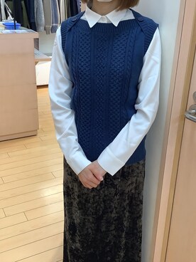 「スッキリコーデ」｜BRICK HOUSE シャツ工房 長崎夢彩都店さん（レディース・154cm）の冬コーディネート