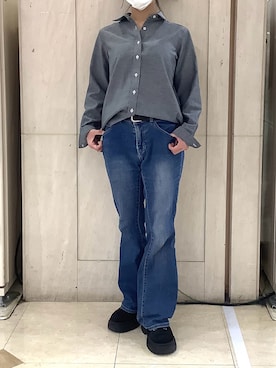 「BRICK HOUSE by Tokyo Shirts」｜BRICK HOUSE シャツ工房 長崎夢彩都店さん（レディース・158cm）の春コーディネート