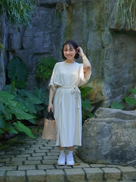 「DW（ディーダブリュー）のアイテム」を使った、ももさん（レディース・155cm）の夏コーディネート