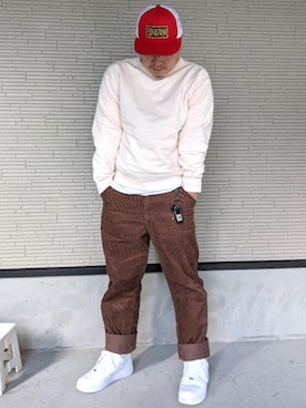 「アイテム（スウェット）」を使った、chibidebu88kgさん（メンズ・168cm・30代）の秋コーディネート