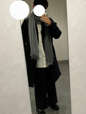 「KUUUPY」｜「アイテム（ステンカラーコート）」を使った、てんきさん（メンズ・176cm）の冬コーディネート