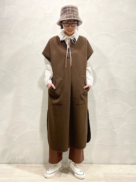 「CONVERSE TOKYO（コンバーストウキョウ）のアイテム（ワンピース/ドレス）」を使った、SARINAさん（レディース・168cm）の秋コーディネート