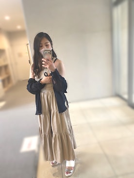 「NICE CLAUP（ナイスクラップ）のアイテム（オールインワン・サロペット）」を使った、ojogrmさん（レディース・156cm）の夏コーディネート