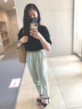 「& chouette（アンドシュエット）のアイテム（トートバッグ）」を使った、ojogrmさん（レディース・156cm）の夏コーディネート