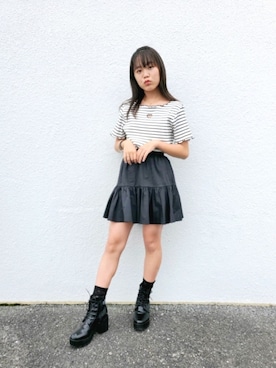 「ZIDDY」｜「アイテム（ブーツ）」を使った、ririkaさん（キッズ・150cm）の夏コーディネート