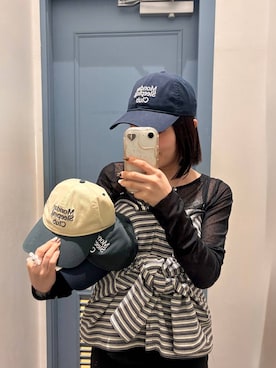 「LOWRYS FARM（ローリーズファーム）のフロッキードットチュールLS　 654901（Tシャツ/カットソー、ブラック系）」を使った、f u m iさん（レディース・153cm）の春コーディネート