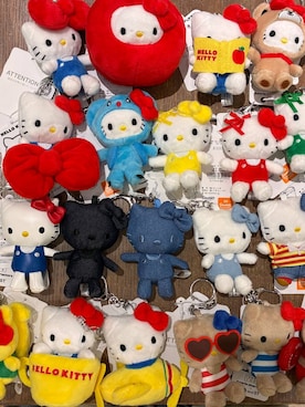 「Me%（ミィパーセント）の【HELLO KITTY】ぬいキーホルダー7　612280（キーホルダー、ホワイト系）」を使った、f u m iさん（レディース・153cm）の冬コーディネート