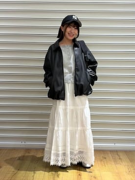 「LOWRYS FARM（ローリーズファーム）の９ＦＯＲＴＹ／２６ＮＥ 614434（キャップ、ブラック系）」を使った、f u m iさん（レディース・153cm）の冬コーディネート