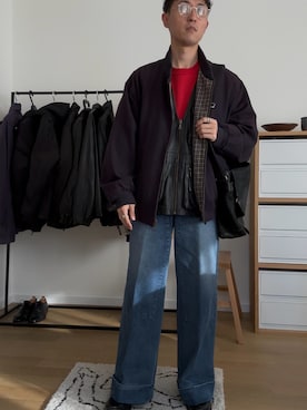 「LACOSTE（ラコステ）のアイテム（ブルゾン、その他）」を使った、numacchi95さん（メンズ・168cm）の春コーディネート