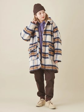 「カラー×コーデ」｜「アイテム（パーカー）」を使った、CUBE SUGARさん（レディース・156cm）の秋コーディネート