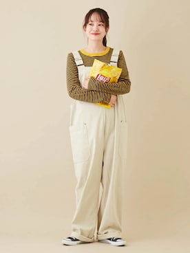 「CUBE SUGAR（キューブシュガー）のアイテム（サロペット/オーバーオール）」を使った、CUBE SUGARさん（レディース・158cm）の秋コーディネート