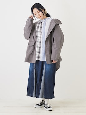 「24ssトレンド」｜「アイテム（ブルゾン）」を使った、CUBE SUGARさん（レディース・156cm）の冬コーディネート